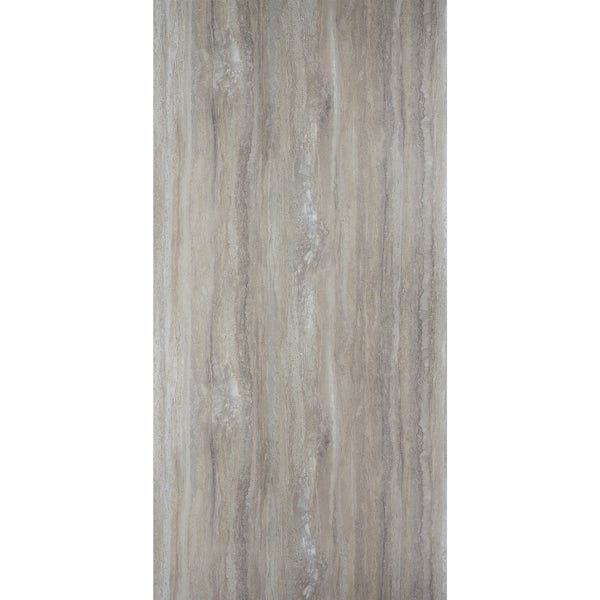 Showerwall Silver Travertine waterproof proclick shower wall panel