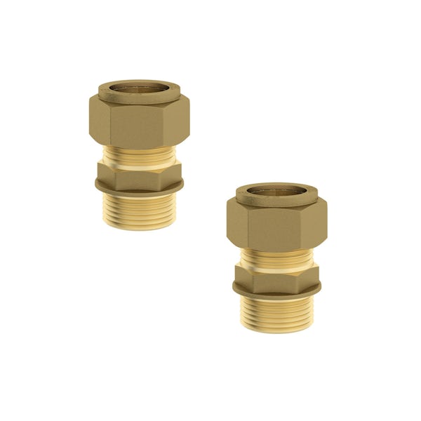 Straight male connectors 1/2" x 15mm (2 pack)