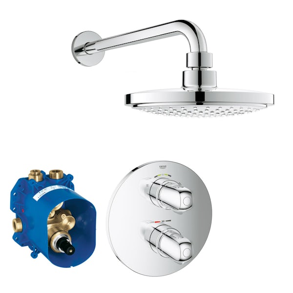 Grohe Grohtherm 1000 concealed thermostatic shower set with wall arm