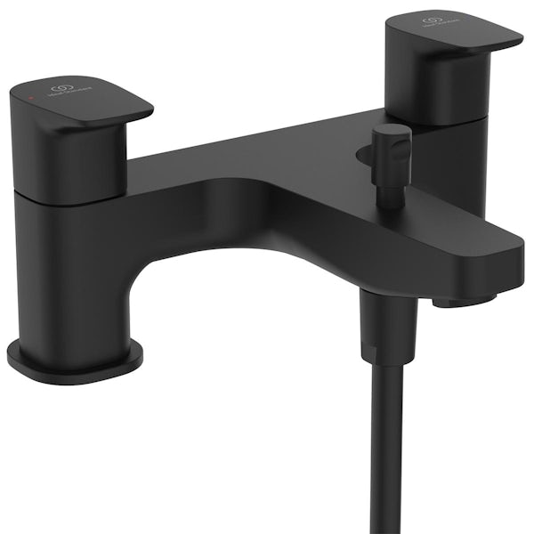 Ideal Standard Ceraplan silk black dual control bath shower mixer with shower set