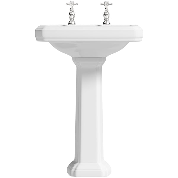 Orchard Dulwich 2 tap hole full pedestal basin 615mm