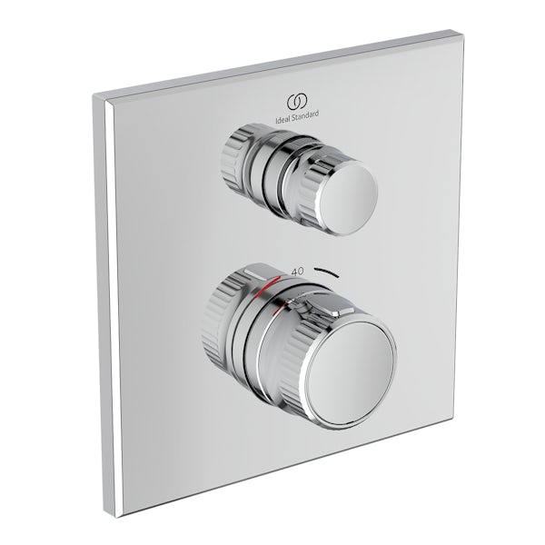 Ideal Standard Ceratherm Navigo built-in square thermostatic shower mixer valve with 1 outlet in chrome