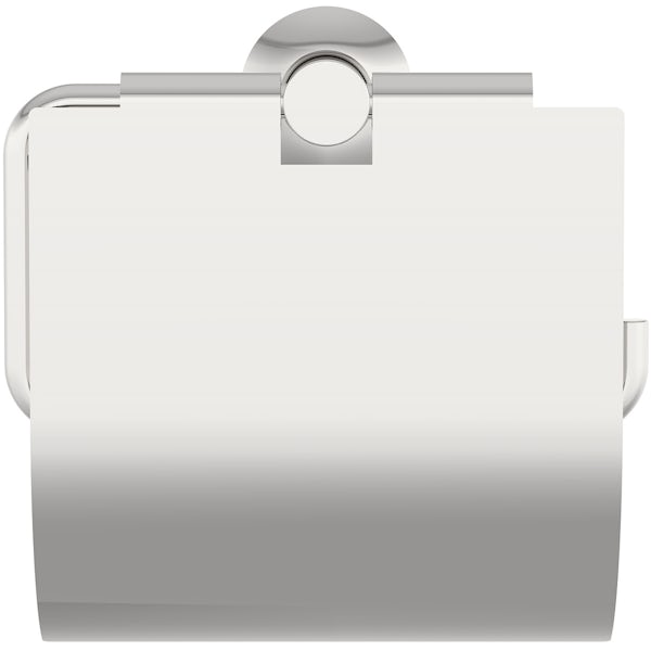 Accents round contemporary toilet roll holder with cover