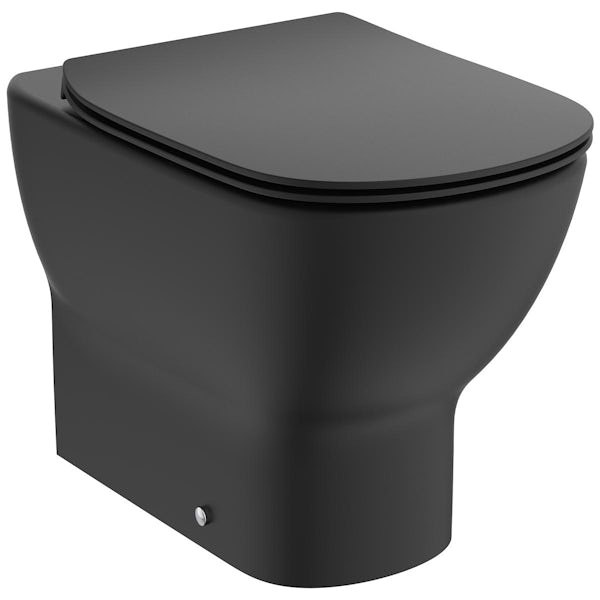 Ideal Standard Tesi silk black back to wall toilet with soft close seat