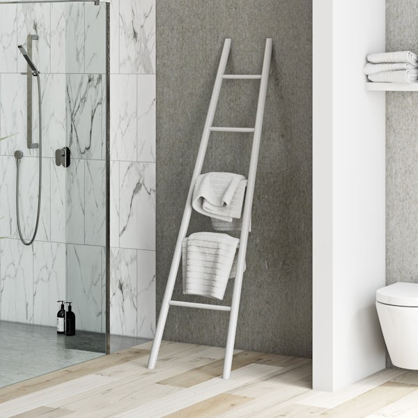 South Bank white towel ladder