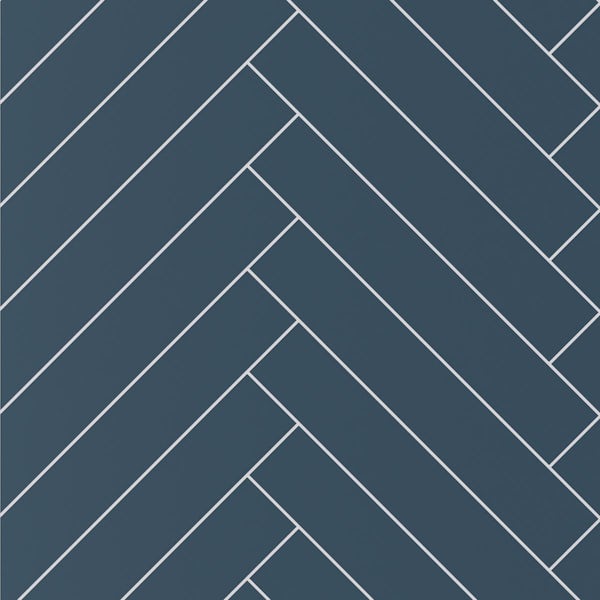 Showerwall nordic blue herringbone tile effect 2400 x 600