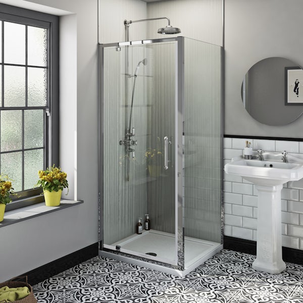 The Bath Co. Winchester traditional 6mm rectangular pivot shower enclosure