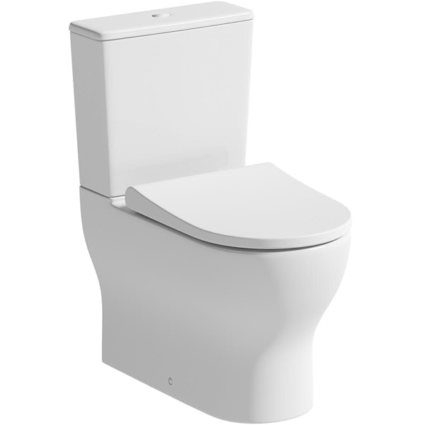 VitrA Ava round rimless close coupled toilet and soft close seat
