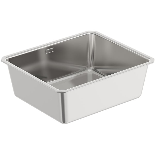 Rangemaster Atlantic Quad 1.0 bowl undermount kitchen sink with waste and Schon C spout WRAS kitchen tap