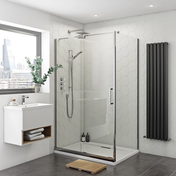 Mode Levien 8mm easy clean left handed rectangular sliding shower enclosure