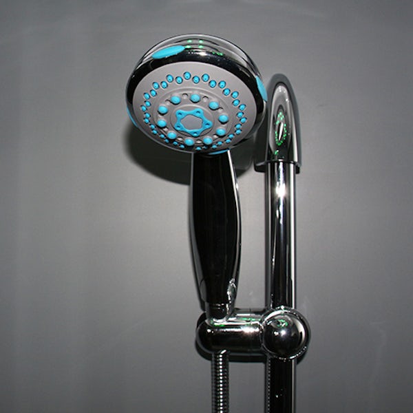 Insignia satin grey backed quadrant hydro-massage shower cabin 900 x 900