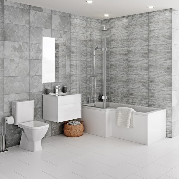 Grohe and Mode Cooper complete left handed shower bath and furniture suite 1500 x 850