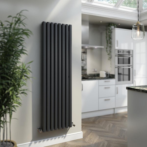 The Heating Co. Salvador anthracite grey double vertical radiator