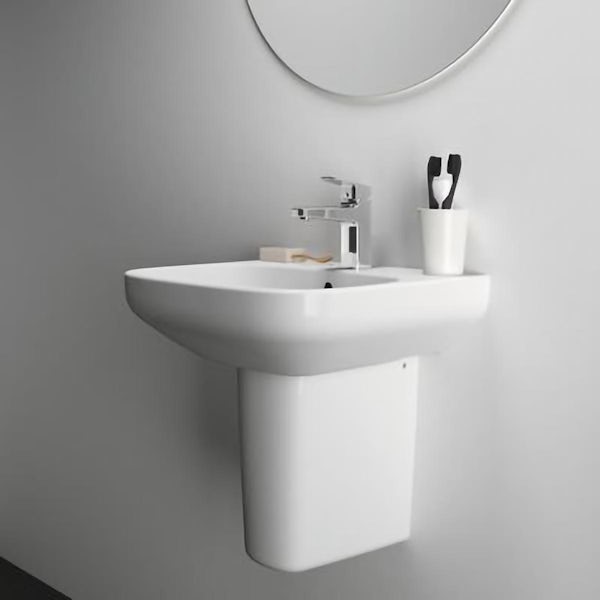 Ideal Standard i.life A 1 tap hole semi pedestal basin 500mm and fixing kit