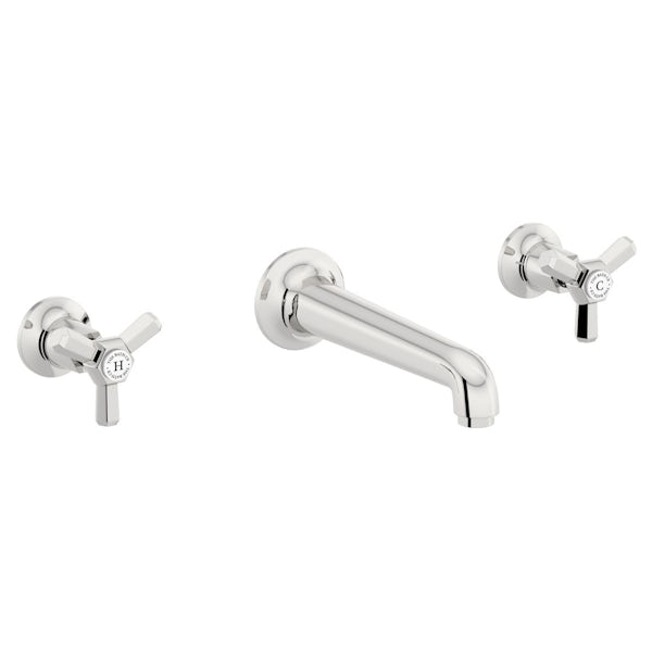 The Bath Co. Beaumont wall mounted basin mixer tap offer pack
