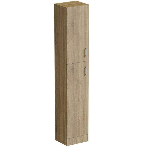 Sienna Oak Tall Wall Cabinet 300