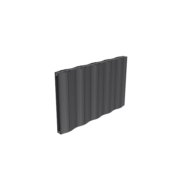 Reina Wave anthracite double horizontal aluminium designer radiator