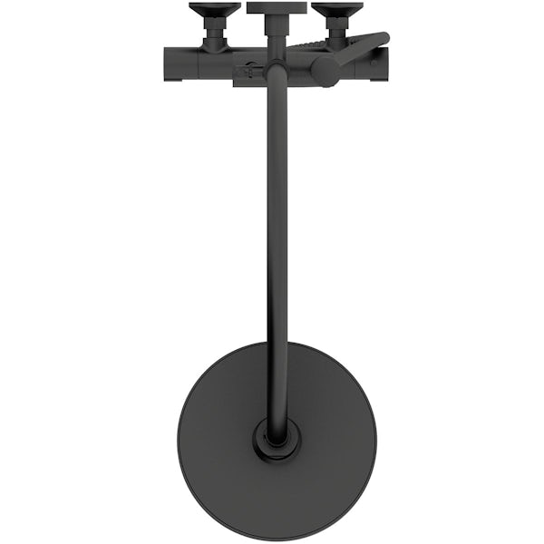 Orchard Derwent matt black round shower riser system