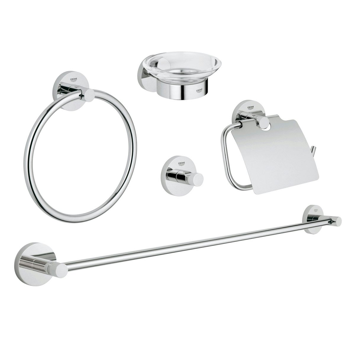 Grohe Essentials 5 in 1 master bathroom accessory set