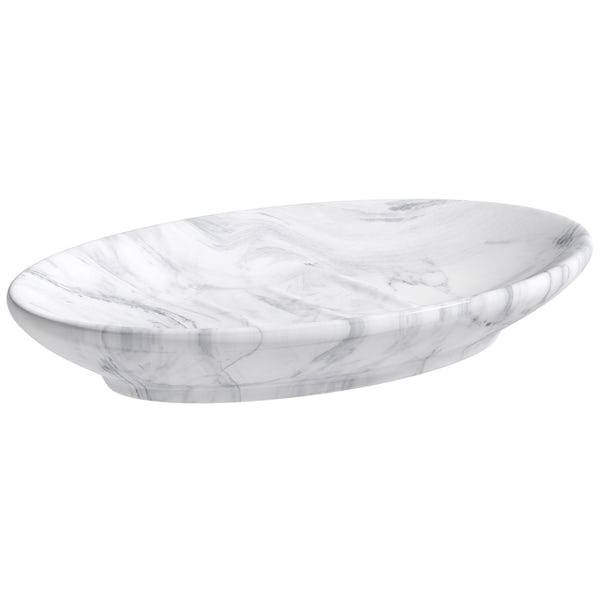 Accents marble effect soap dish