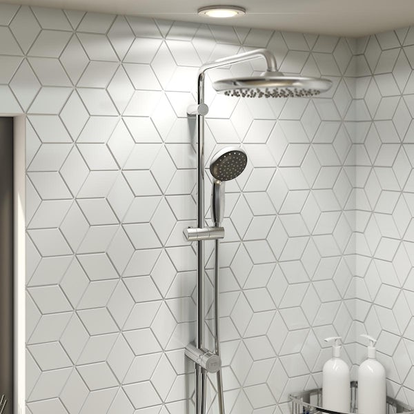 Grohe Vitalio Start 250 round thermostatic shower system with diverter