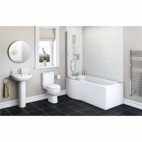Energy Bathroom Set with Evesham 1500 x 800 Shower Bath Suite LH