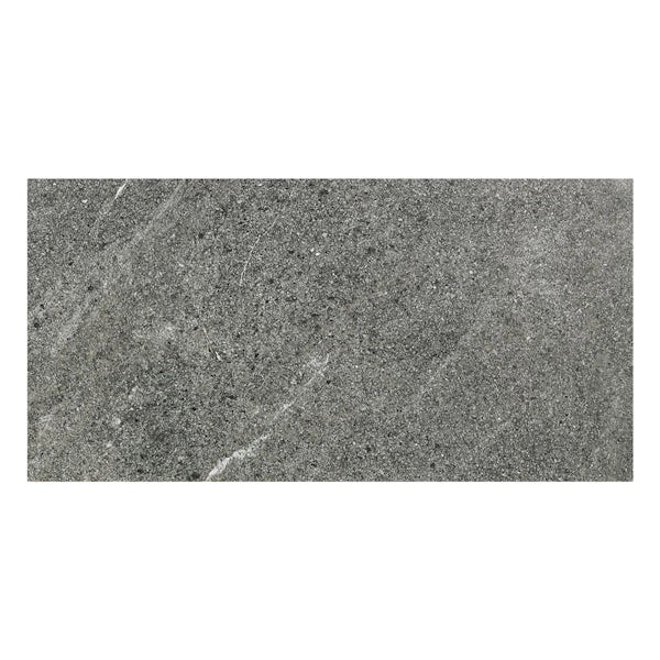 Alden lux grey stone effect gloss wall and floor tile 300mm x 600mm