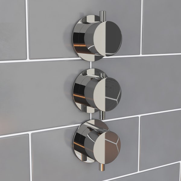 Mode Hardy round triple thermostatic shower valve