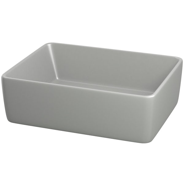 Gorgeous Grey countertop rectangular basin 485mm with waste