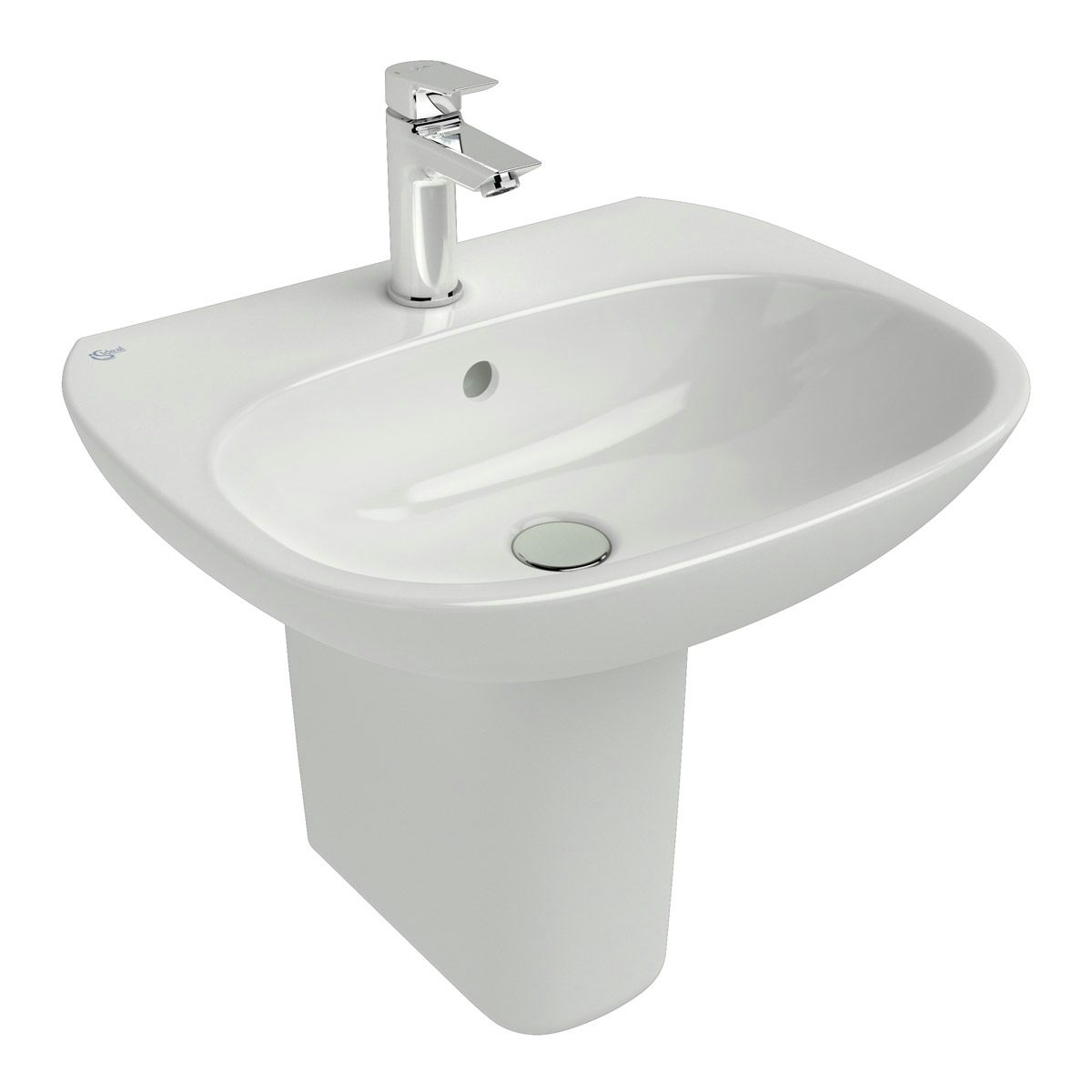 Ideal Standard Tesi 1 tap hole semi pedestal basin 550mm