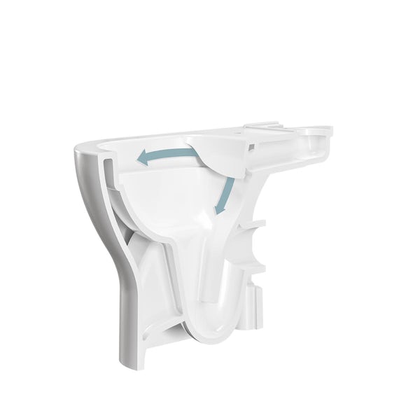 VitrA Ava round rimless close coupled open back toilet and soft close seat