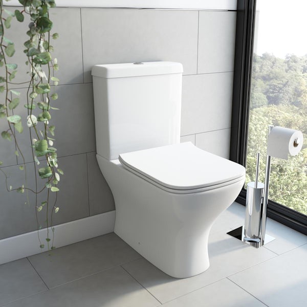 Orchard Derwent square shrouded close coupled toilet with slim soft close seat