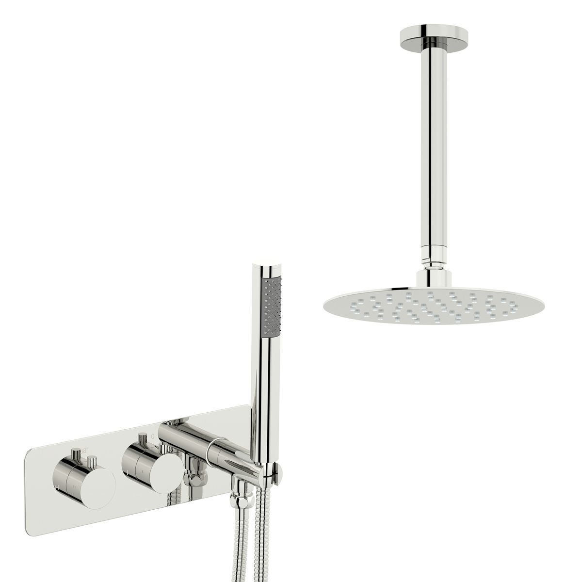 Mode Harrison round concealed thermostatic mixer shower with ceiling arm 200mm shower head