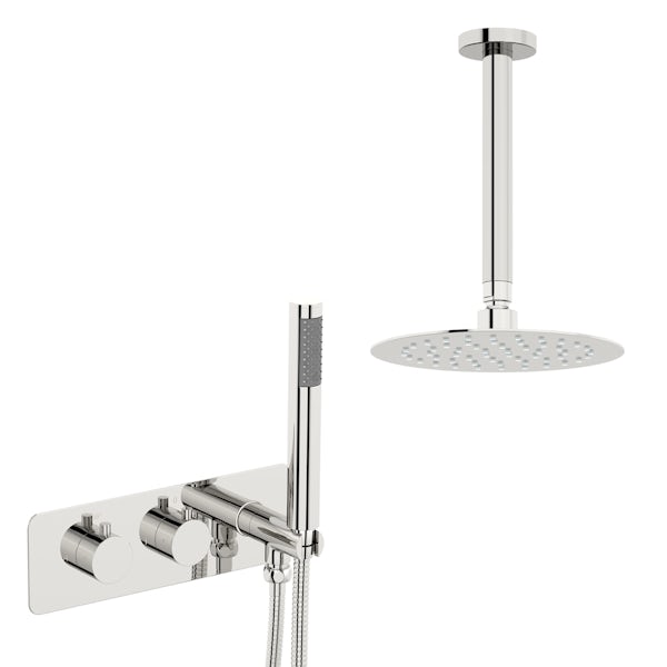 Mode Harrison round concealed thermostatic mixer shower with ceiling arm