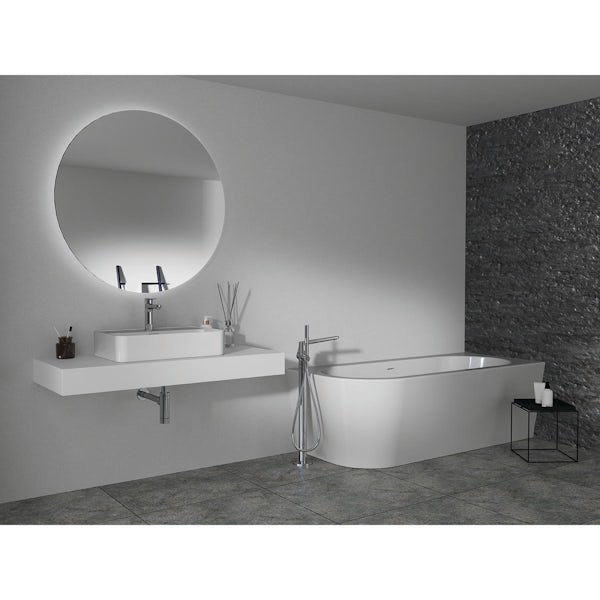 Ideal Standard Adapto asymmetric right hand double ended bath with clicker waste and slotted overflow 1780 x 780
