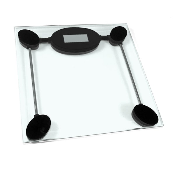 Minimal digital clear glass bathroom scales