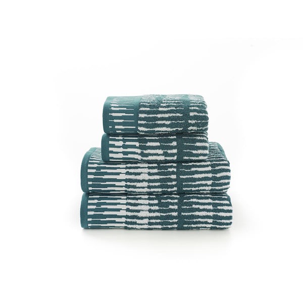 Deyongs Washington patterned jaquard 4 piece towel bale in green