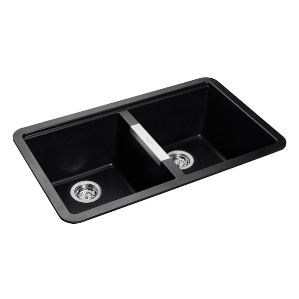 Rangemaster Paragon 2.0 bowl undermount ash black kitchen sink