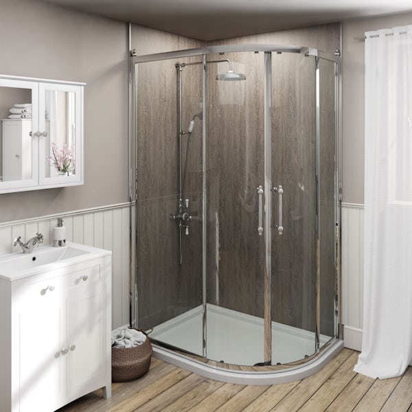The Bath Co. Camberley traditional 8mm offset quadrant shower enclosure