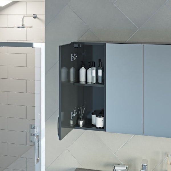 Mode Nouvel gloss grey wall cabinet 300mm