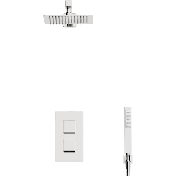 Orchard Derwent thermostatic twin square shower valve set with handset