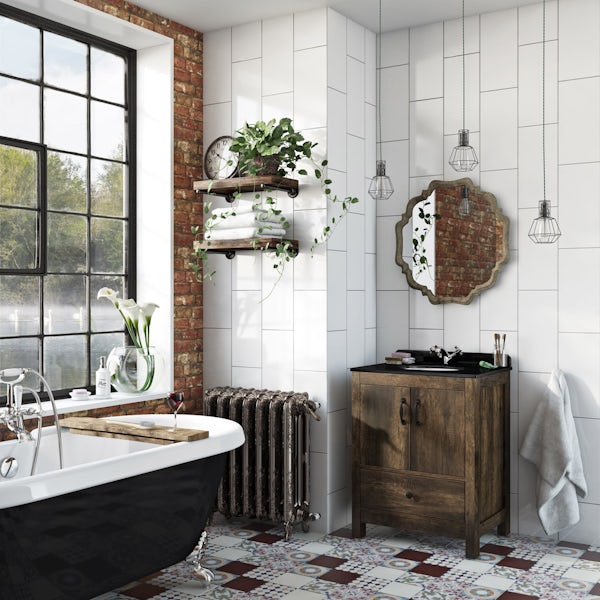 The Bath Co. Dalston vanity unit and black marble basin 650mm