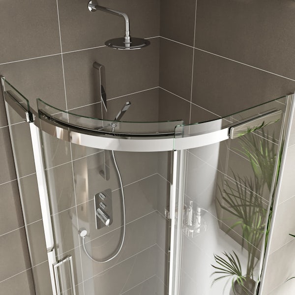 Mode Foster stainless steel quadrant shower enclosure 900 x 900