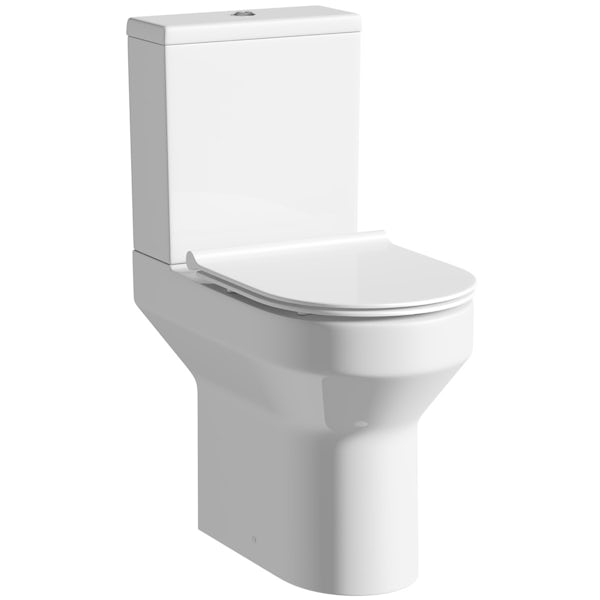 Oakley comfort height close coupled toilet with soft close slim seat