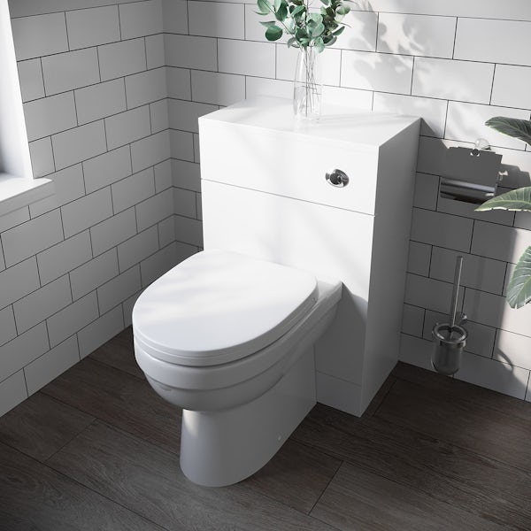 Orchard Elsdon white slimline back to wall unit and Eden toilet with soft close seat