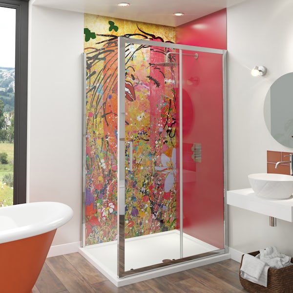 Louise Dear Yum Yum Red shower wall panel pack