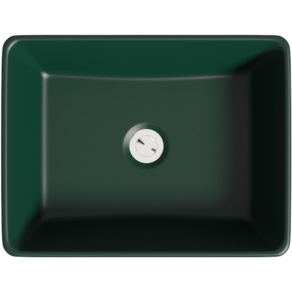 Mode Ellis jade green square countertop basin 480mm