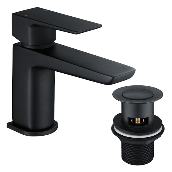 Mode Foster black basin mixer tap with FREE waste
