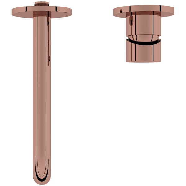 Mode Spencer round wall mounted rose gold bath mixer tap offer pack