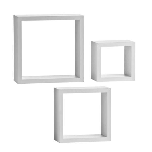 Set of 3 white wall cubes